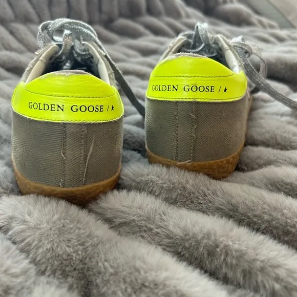 Golden Goose Sneakers with Neon Yellow and Pink Star