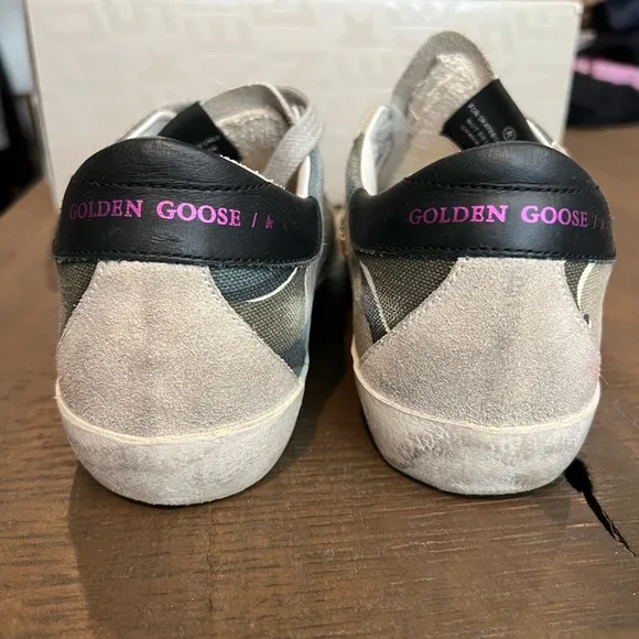 Golden goose superstar, camouflage, fuchsia star suede heel - size 36