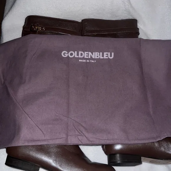 GOLDENBLEU Italian Leather Buckle Boots sz 9