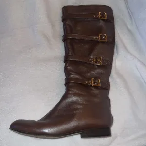 GOLDENBLEU Italian Leather Buckle Boots sz 9