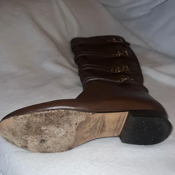 GOLDENBLEU Italian Leather Buckle Boots sz 9