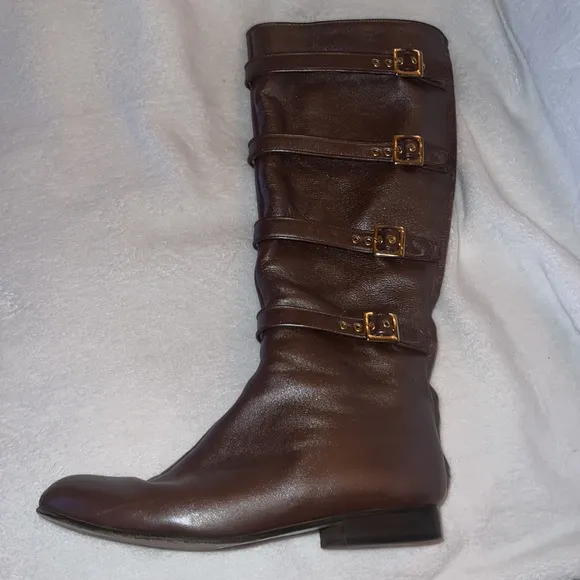 GOLDENBLEU Italian Leather Buckle Boots sz 9