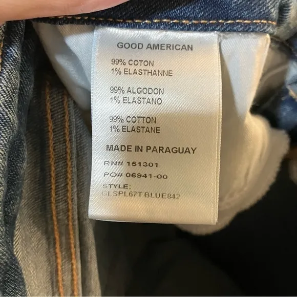 Good American Good Legs High Rise Cigarette Jeans in Blue 842