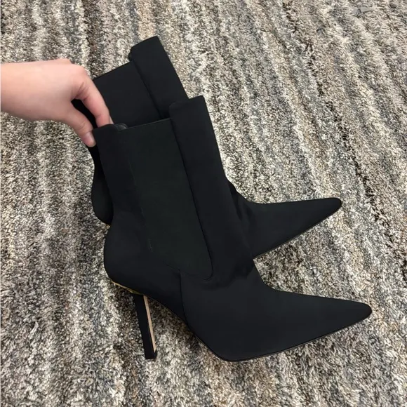 Good American Heeled Boots Sz 12 | Good American Pointed Toe Chelsea Heeled Boot