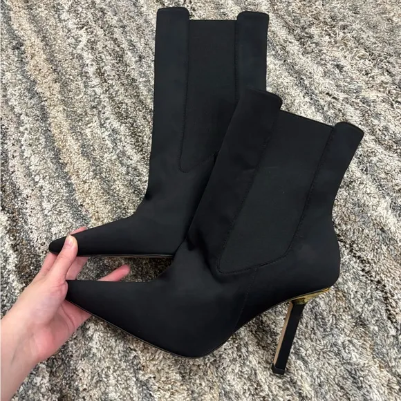 Good American Heeled Boots Sz 12 | Good American Pointed Toe Chelsea Heeled Boot