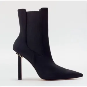 Good American Heeled Boots Sz 12 | Good American Pointed Toe Chelsea Heeled Boot