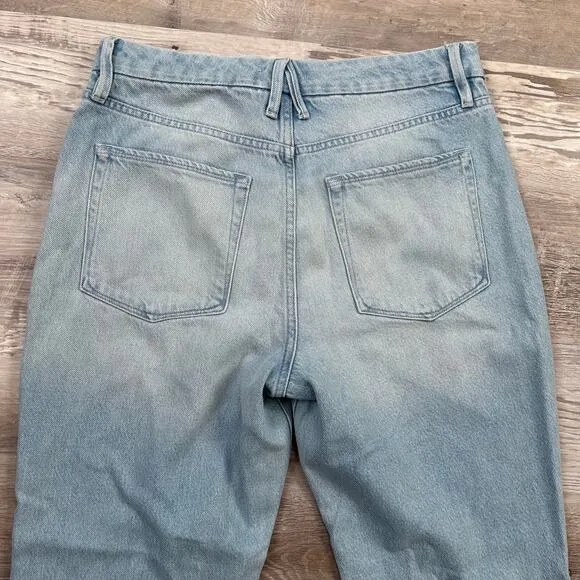 Good American NWT Good Boy Jeans Button Fly High Rise Straight 10/30