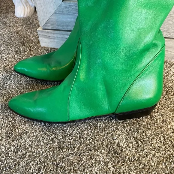 Gorgeous Green Leather Riding GOGO Boho Holiday Festival Equestrian Boots