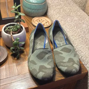 Green Camouflage Slip-On Loafers