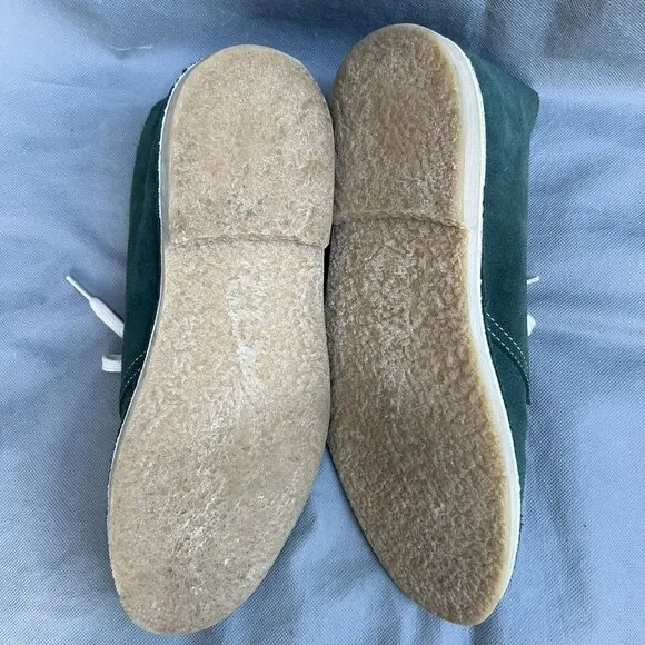 Green Suede Desert Boots Lace Up Crepe Soles Shoes Men’s Size 42 Casual Fall