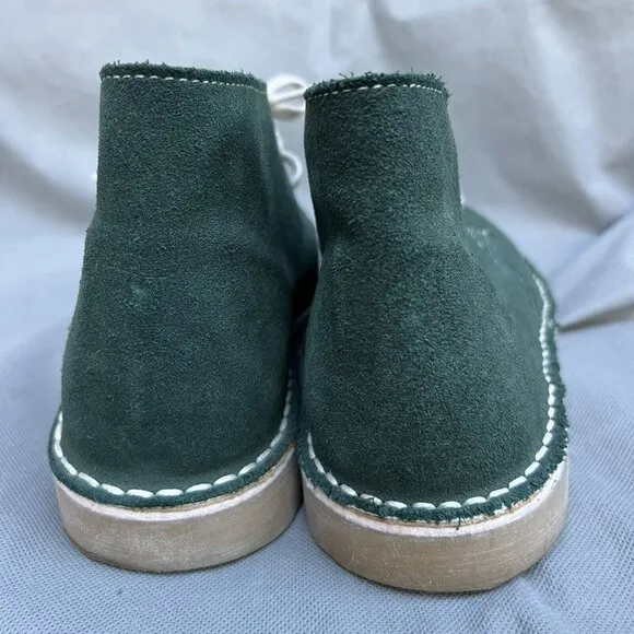 Green Suede Desert Boots Lace Up Crepe Soles Shoes Men’s Size 42 Casual Fall