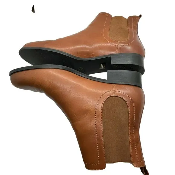 Grigiarancio Womens Brown Leather Round Toe Ankle Casual Chelsea Boots Size 10.5