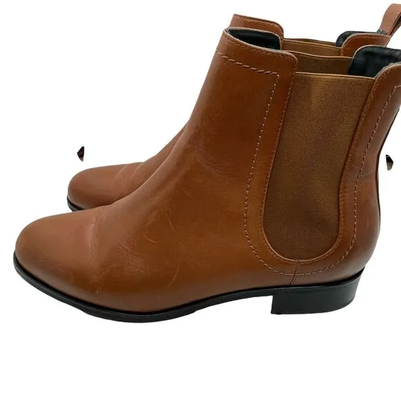 Grigiarancio Womens Brown Leather Round Toe Ankle Casual Chelsea Boots Size 10.5