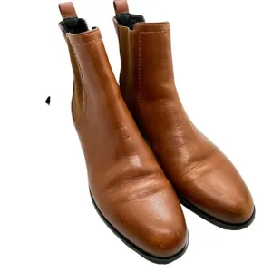 Grigiarancio Womens Brown Leather Round Toe Ankle Casual Chelsea Boots Size 10.5