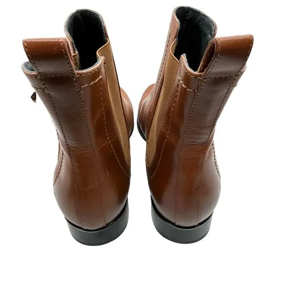 Grigiarancio Womens Brown Leather Round Toe Ankle Casual Chelsea Boots Size 10.5
