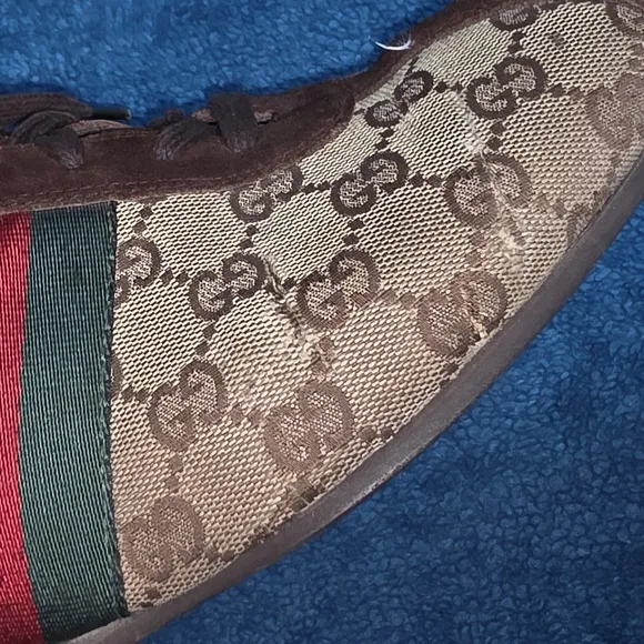 Gucci Brown and Cream Sneakers with Signature Design