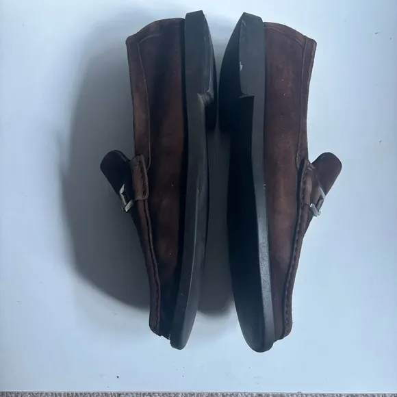 Gucci Brown Leather Loafers with Silver Accent