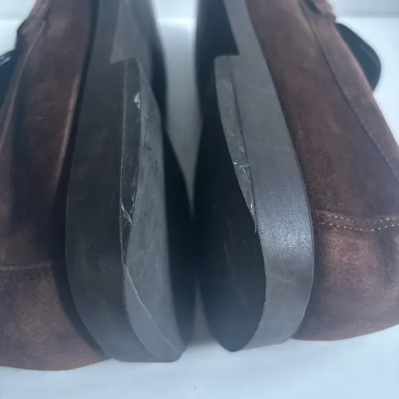 Gucci Brown Leather Loafers with Silver Accent