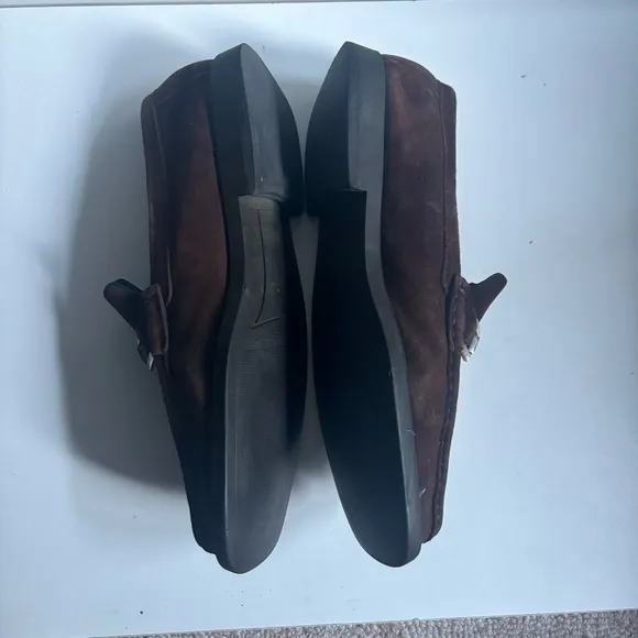 Gucci Brown Leather Loafers with Silver Accent