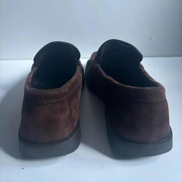 Gucci Brown Leather Loafers with Silver Accent