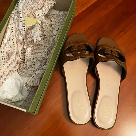 Gucci Brown Slide Sandals for Women