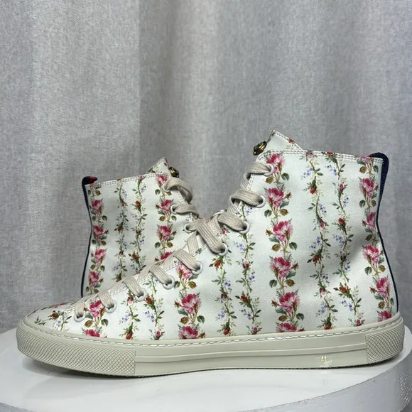 GUCCI CANVAS ROMANTIC PRINT MAJOR BLIND FOR LOVE HIGH TOP SNEAKERS **NIB…