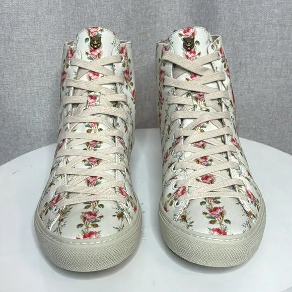 GUCCI CANVAS ROMANTIC PRINT MAJOR BLIND FOR LOVE HIGH TOP SNEAKERS **NIB…