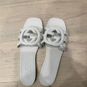Gucci gg cream palma rubber Slide Sandals Size 41 or US 10