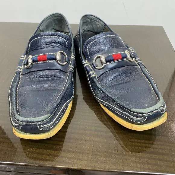 Gucci Horsebit Leather Loafers Slip Ons Men's 42.5E 154021