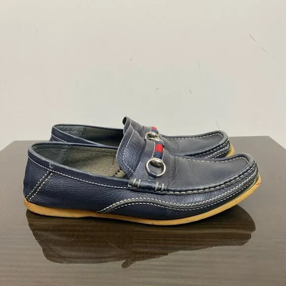 Gucci Horsebit Leather Loafers Slip Ons Men's 42.5E 154021