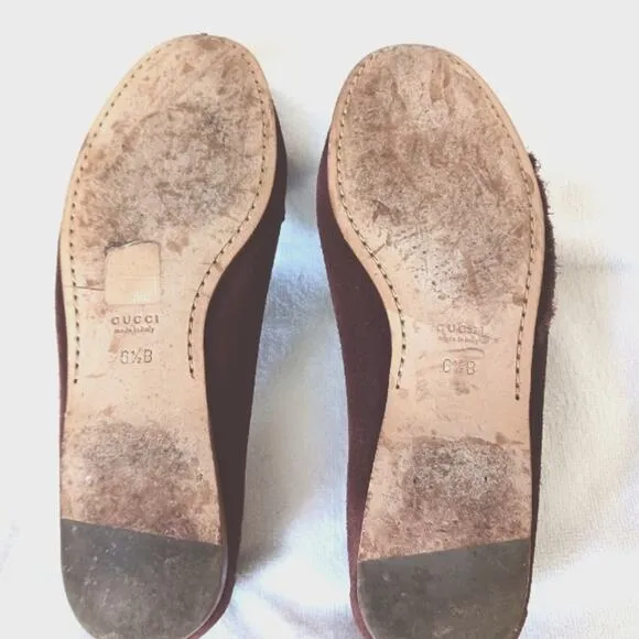 Gucci Horsebit Loafers Sz 6.5 Suede Leatjher Bamboo Tassel Glam Italy w Flaw