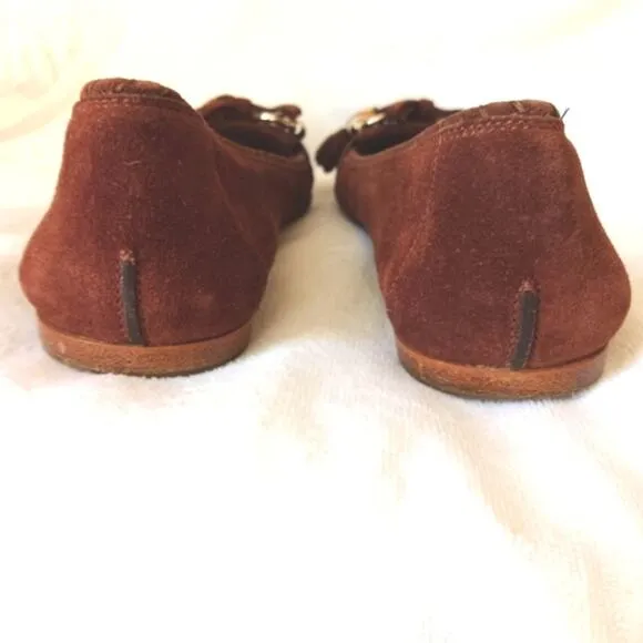 Gucci Horsebit Loafers Sz 6.5 Suede Leatjher Bamboo Tassel Glam Italy w Flaw