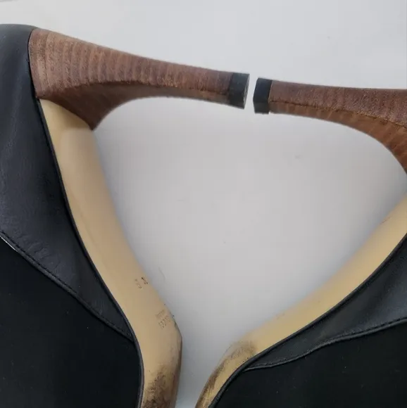 Gucci leather and fabric black stretch boots sz10