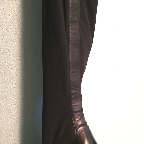 Gucci leather and fabric black stretch boots sz10