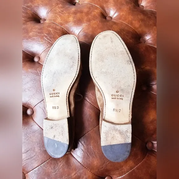Gucci Suede Loafers Bamboo/Tassels