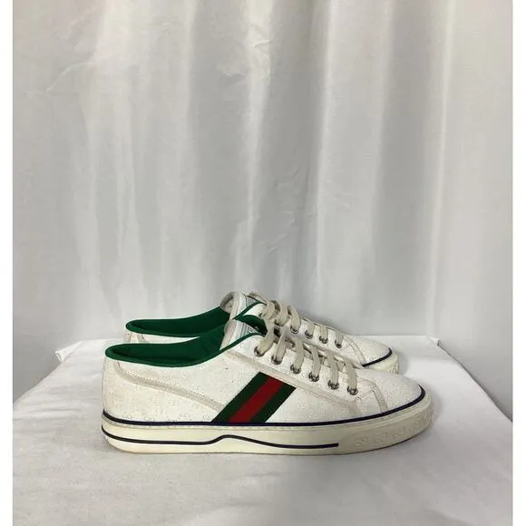 Gucci Tennis 1977 Mini GG Sneakers in White Canvas