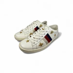 Gucci-Women's Ace Leather &amp; Canvas Sneaker-35.5 | Retail Price: $890