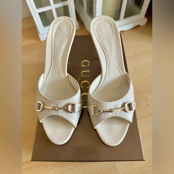 Gucci Women's Cream Stiletto Sandals