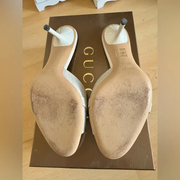 Gucci Women's Cream Stiletto Sandals