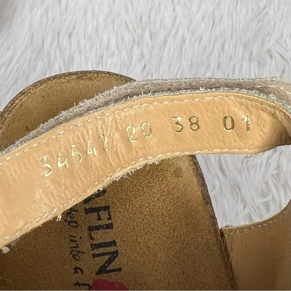 HAFLINGER / metallic gold strappy comfort sandals / 38 (US size 7)