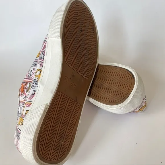 H&amp;M Men’s Keith Haring Limited Edition Pattern White Canvas Sneakers Graphic 8.5