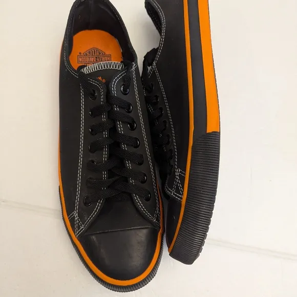 Harley-Davidson Black and Orange Sneakers