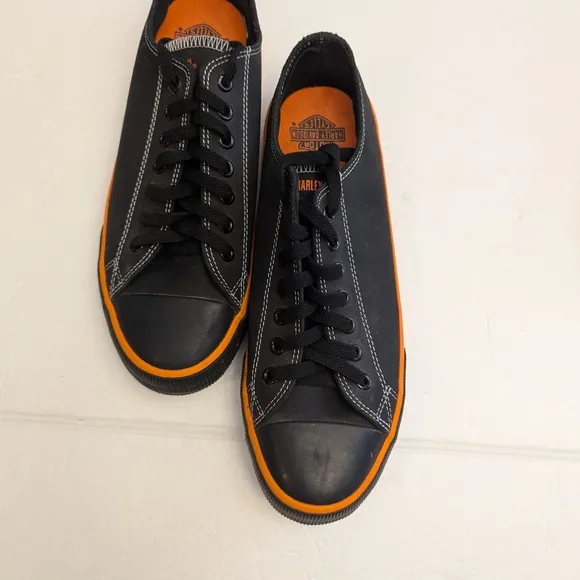 Harley-Davidson Black and Orange Sneakers