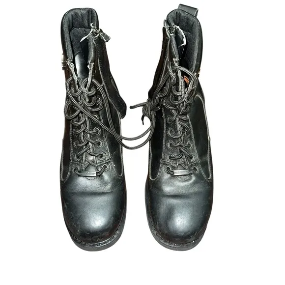 Harley Davidson Black Lace Up / side Zip Riding Boots 93074 Size 11