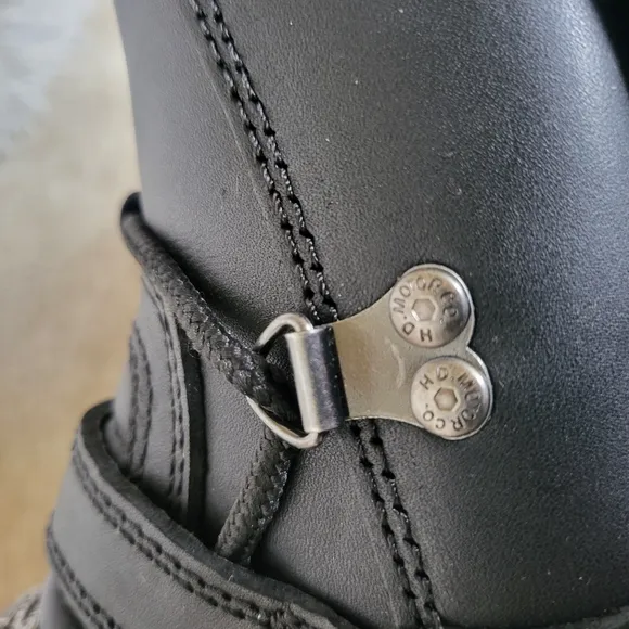 Harley Davidson Black Leather Buckle Boots