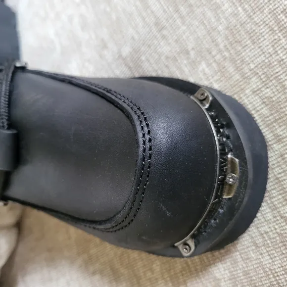 Harley Davidson Black Leather Buckle Boots