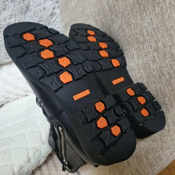Harley Davidson Black Leather Buckle Boots