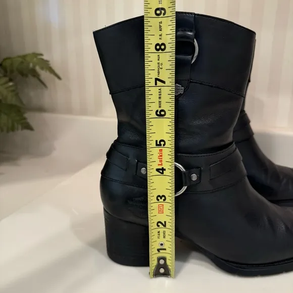 Harley Davidson Black Leather Riding Boots Women’s Size 7 D85397