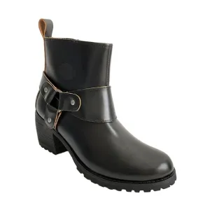 Harley Davidson Bootie 7.5M Black Lalanne Harness Riding Motorcycle NWT No Box