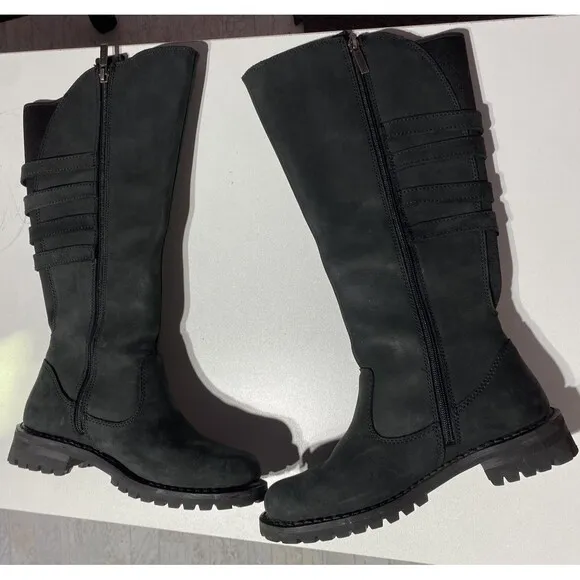 Harley Davidson Leather Boots Womens 8 M Black Josi 15” Knee High Biker Riding